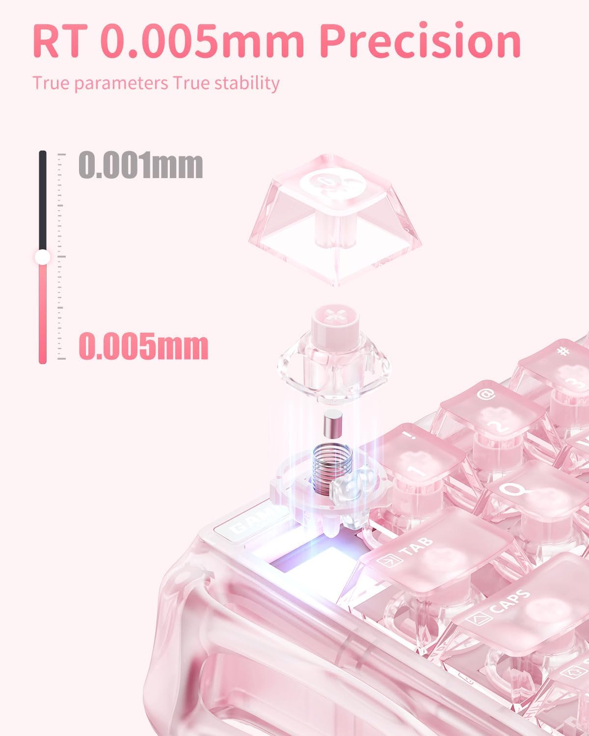 Gaming Crystal RGB Mechanical Keyboard Hot Swappable encalife