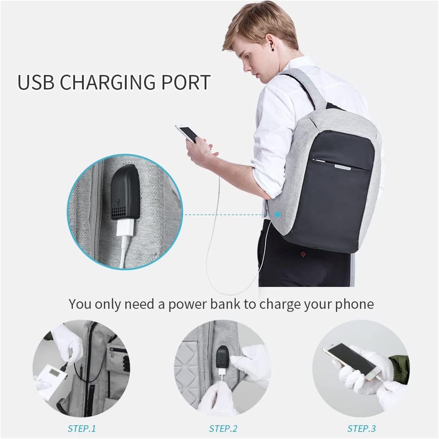 battery bank laptop backpacks anti theft Mark Ryden USA Official Store | CAESAR A luggage strap allows travel laptop bag fit on luggage/suitcase BOPAI Expandable Anti Theft USB