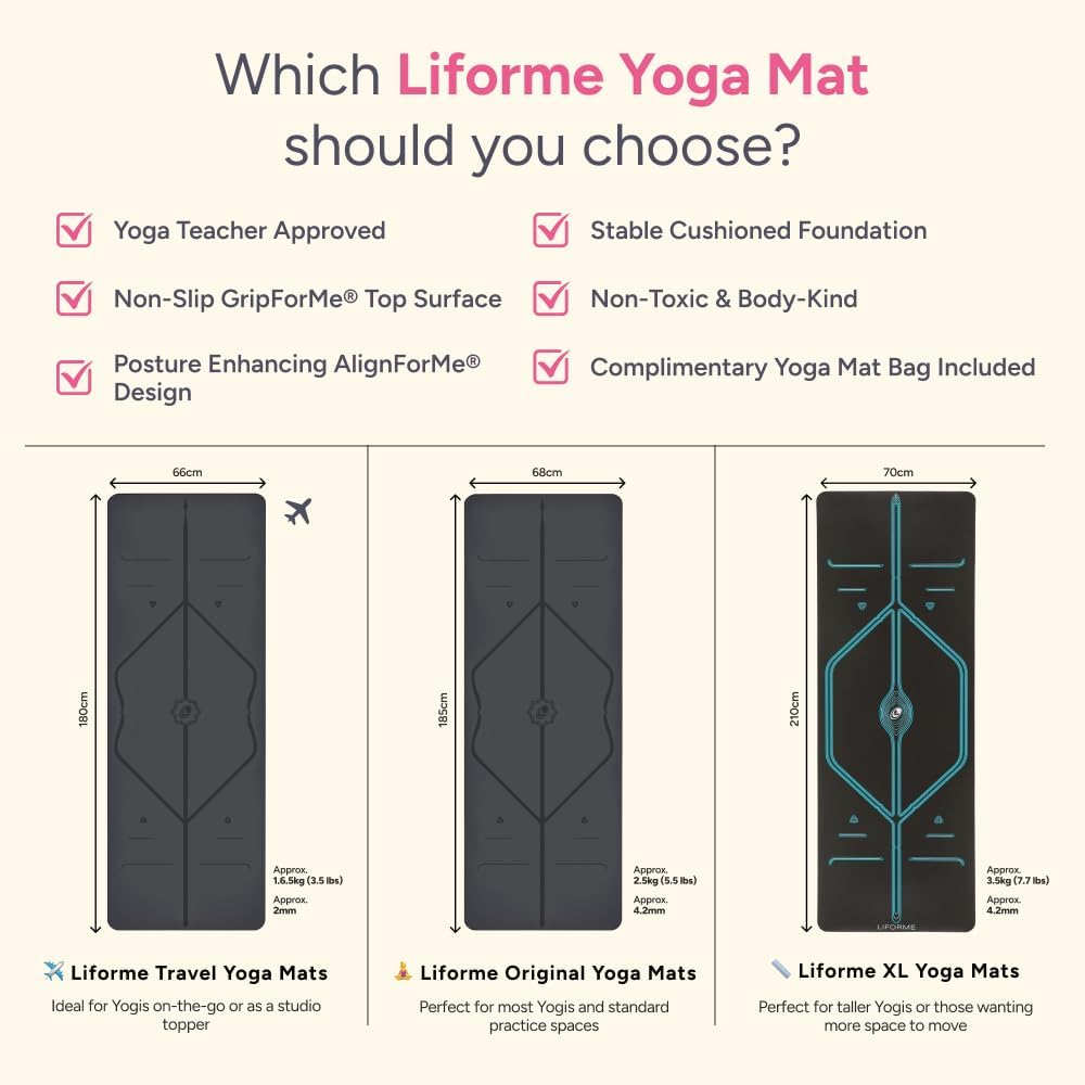 Yoga Mat | Non-Slip Premium Alignment Mat with Free Bag encalife