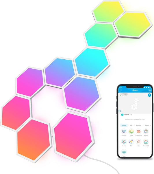 RGB Lighting Hexagon Wall Panels for Gaming | Encalife