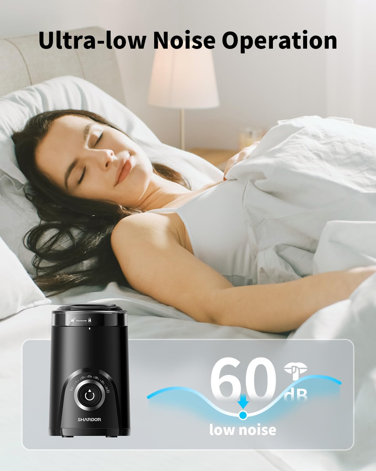 Quiet Electric Coffee Grinder – 70g encalife