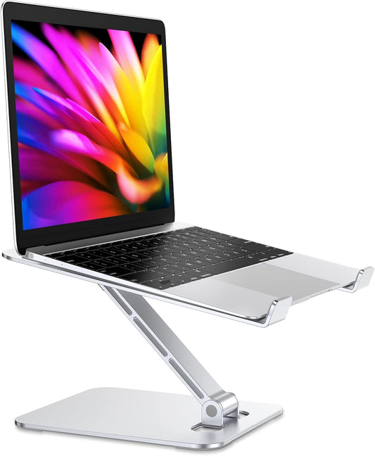 EncaLife foldable aluminum laptop stand adjustable ergonomic laptop riser for desk office and portable use