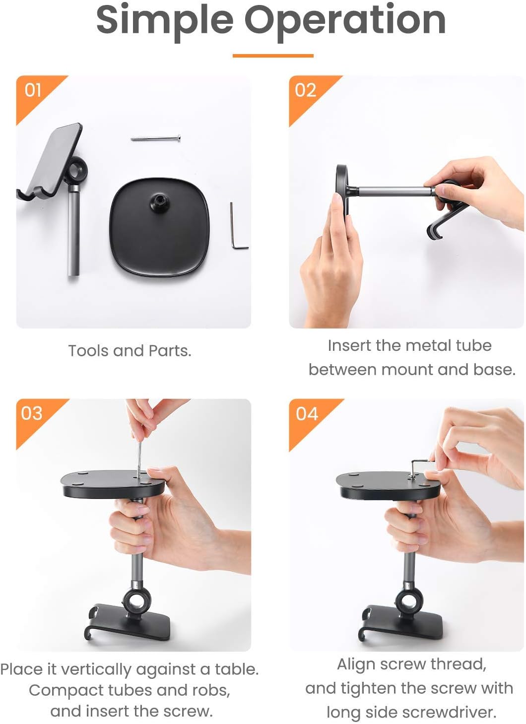 Mobile Stand Adjustable Height Desk Phone Holder Cradle encalife