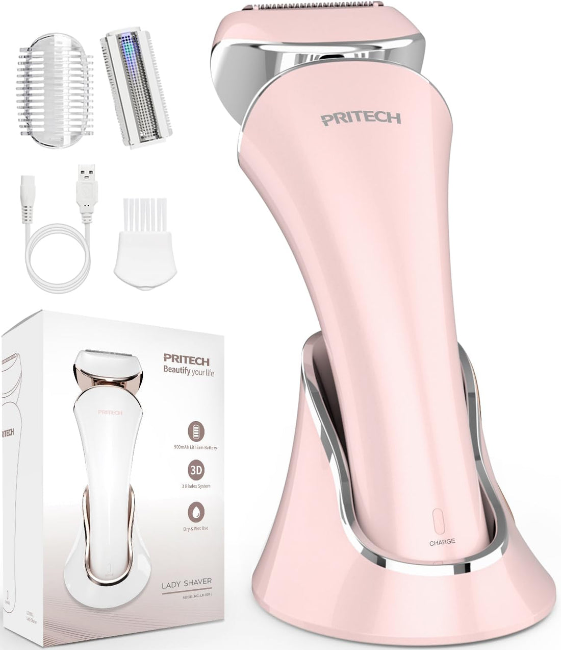 Electric razor women use for wet dry grooming