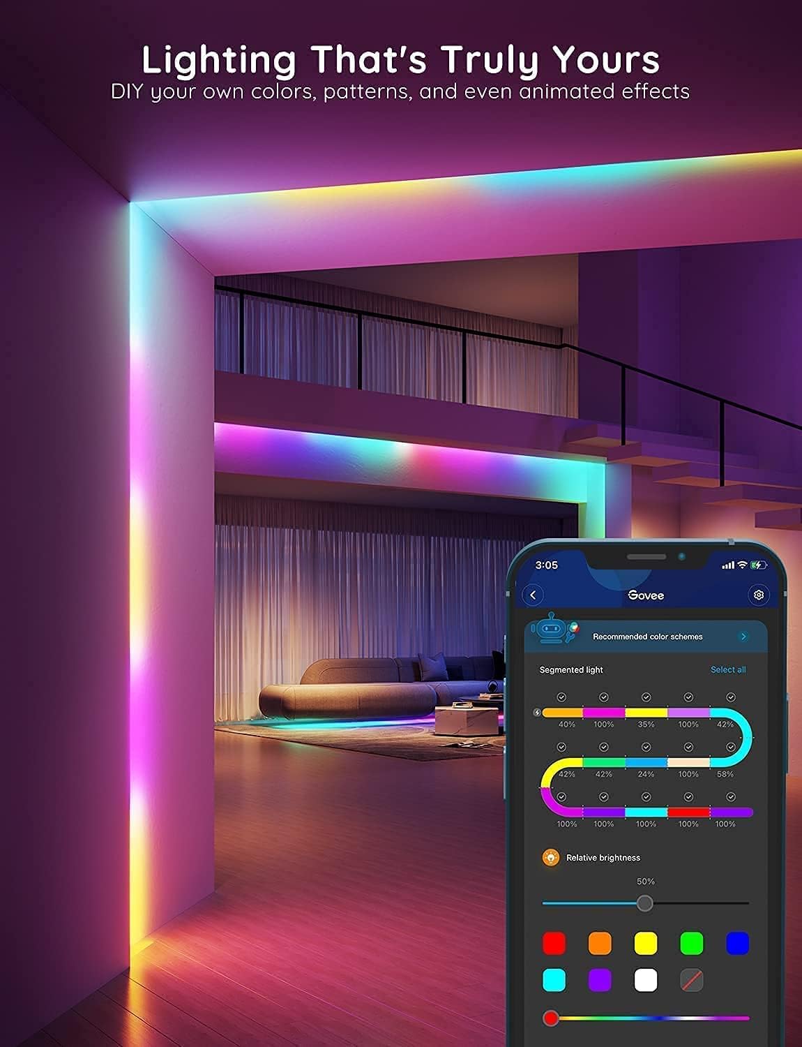 Smart RGB Lighting Strip for Bedroom Room Decor encalife