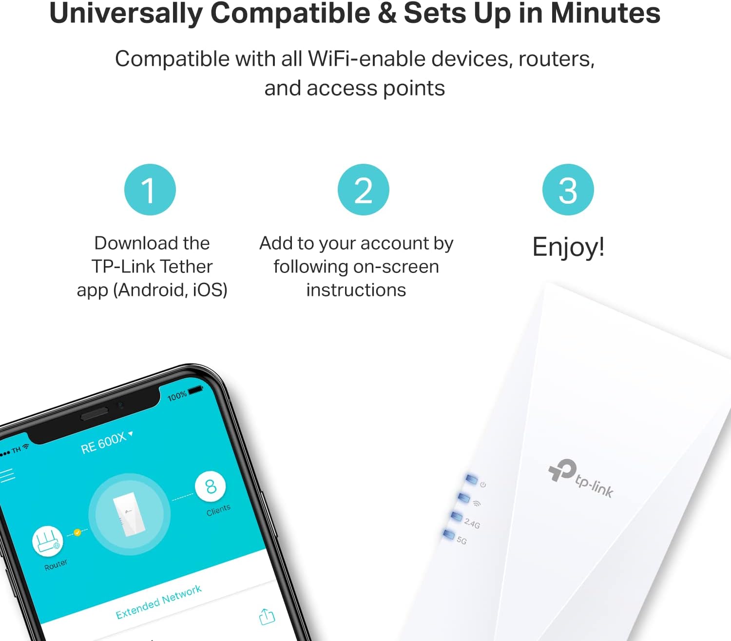 TP-Link AX1800 WiFi 6 I Extender RE600X encalife