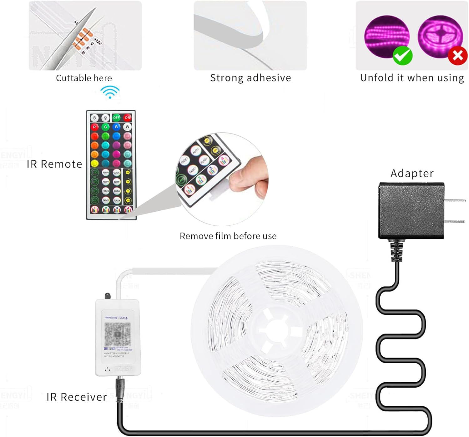 RGB Lighting Strip Lights for Bedroom Decor encalife