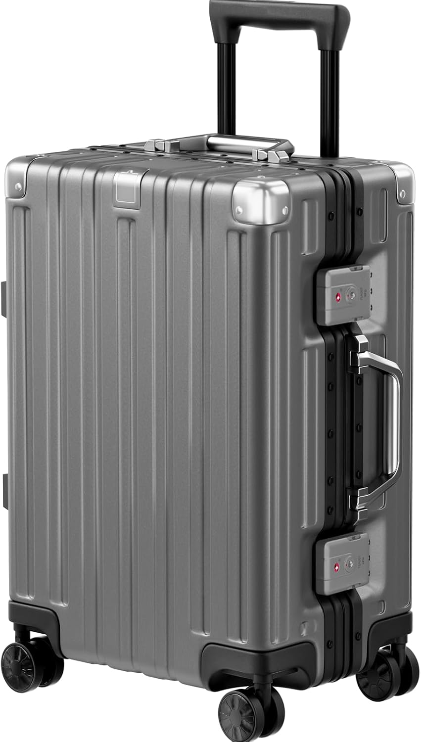 Zipperless Aluminum Frame Carry On Luggage encalife