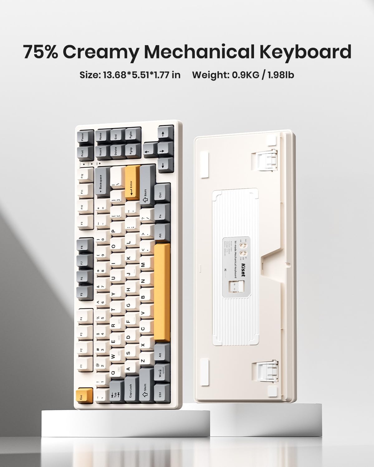 Kisnt KN85 Wireless RGB Mechanical Keyboard I Retro Beige encalife