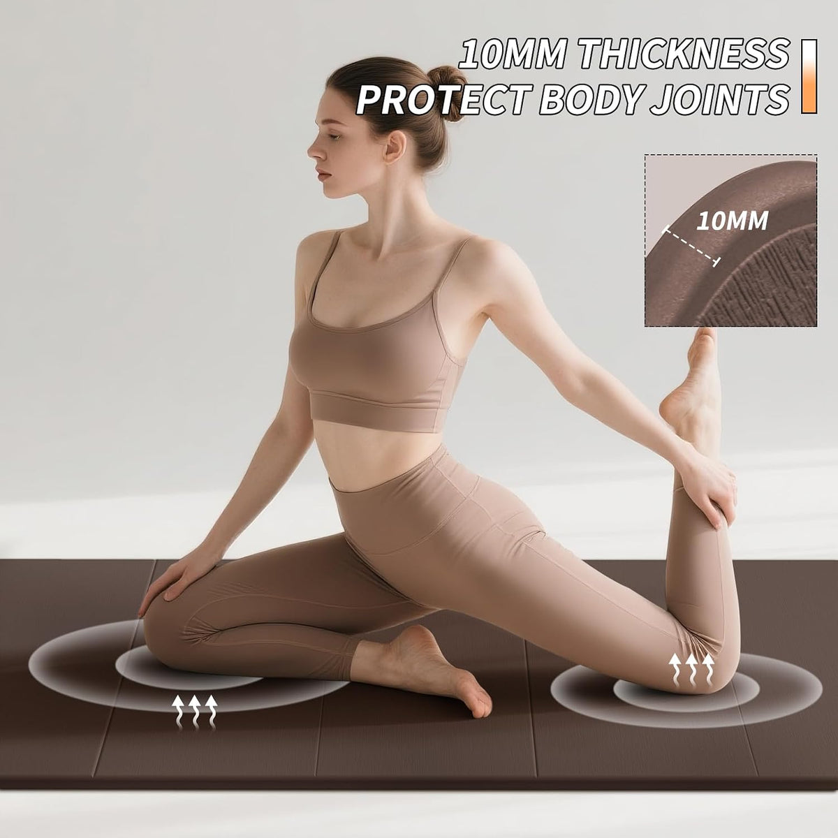 Foldable Yoga Mat 10mm Extra Wide encalife