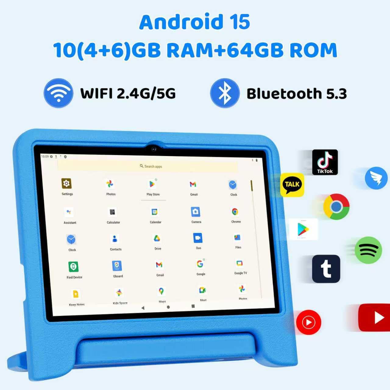 Tablet for Kids 10.1” Android 15 10GB+64GB encalife