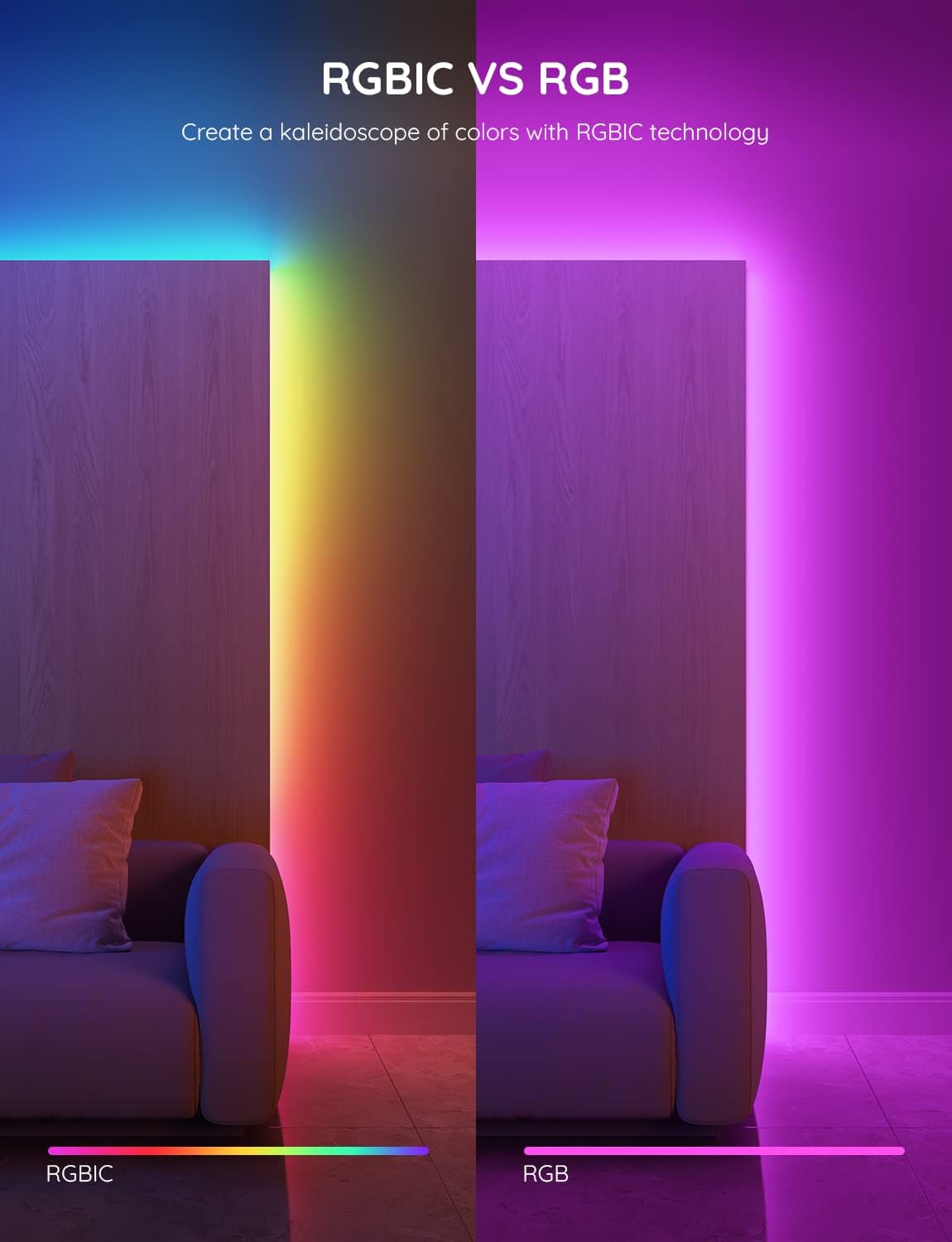 Smart RGB Lighting Strip for Bedroom Room Decor encalife