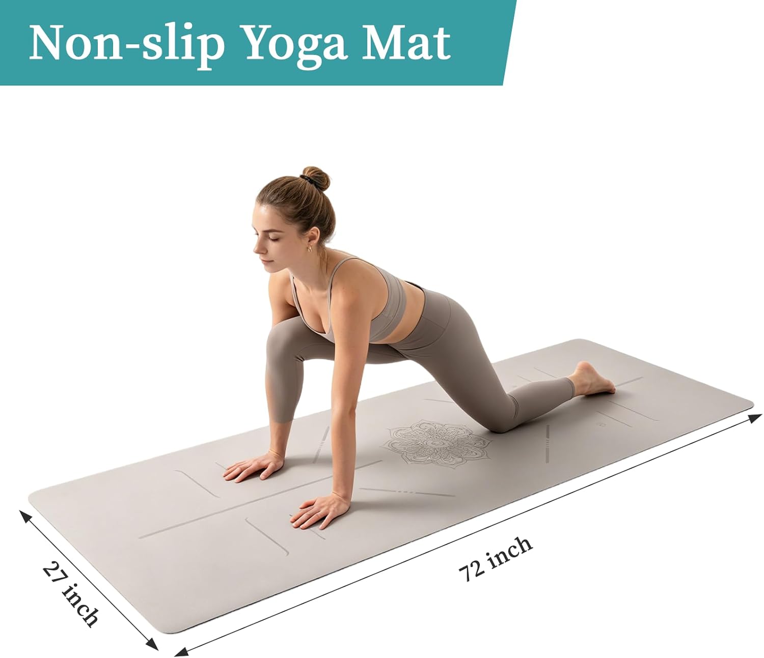 Yoga Mat I Non-Slip Mat with Natural Rubber Base encalife