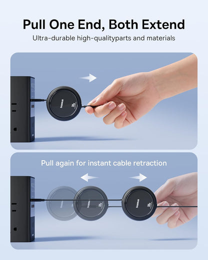 100W Retractable USB-C Fast Charging Travel Cable encalife