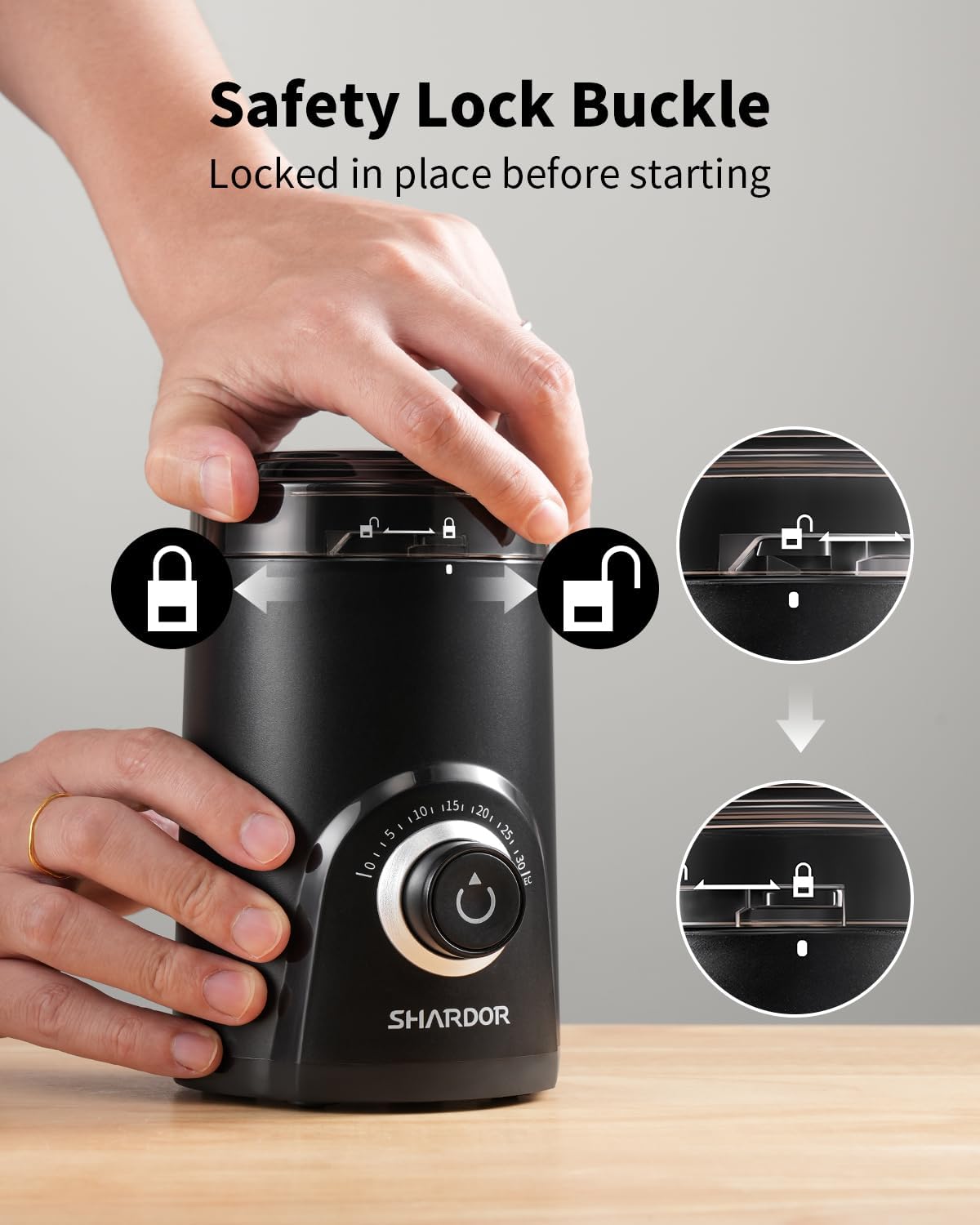Quiet Electric Coffee Grinder – 70g encalife