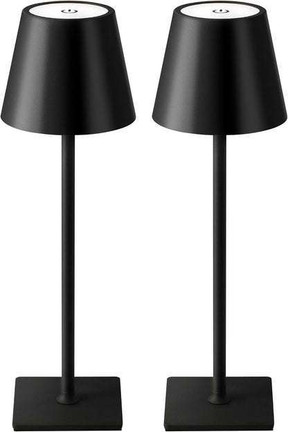 Two Cordless Rechargeable Table Lamps With Touch Dimming encalife