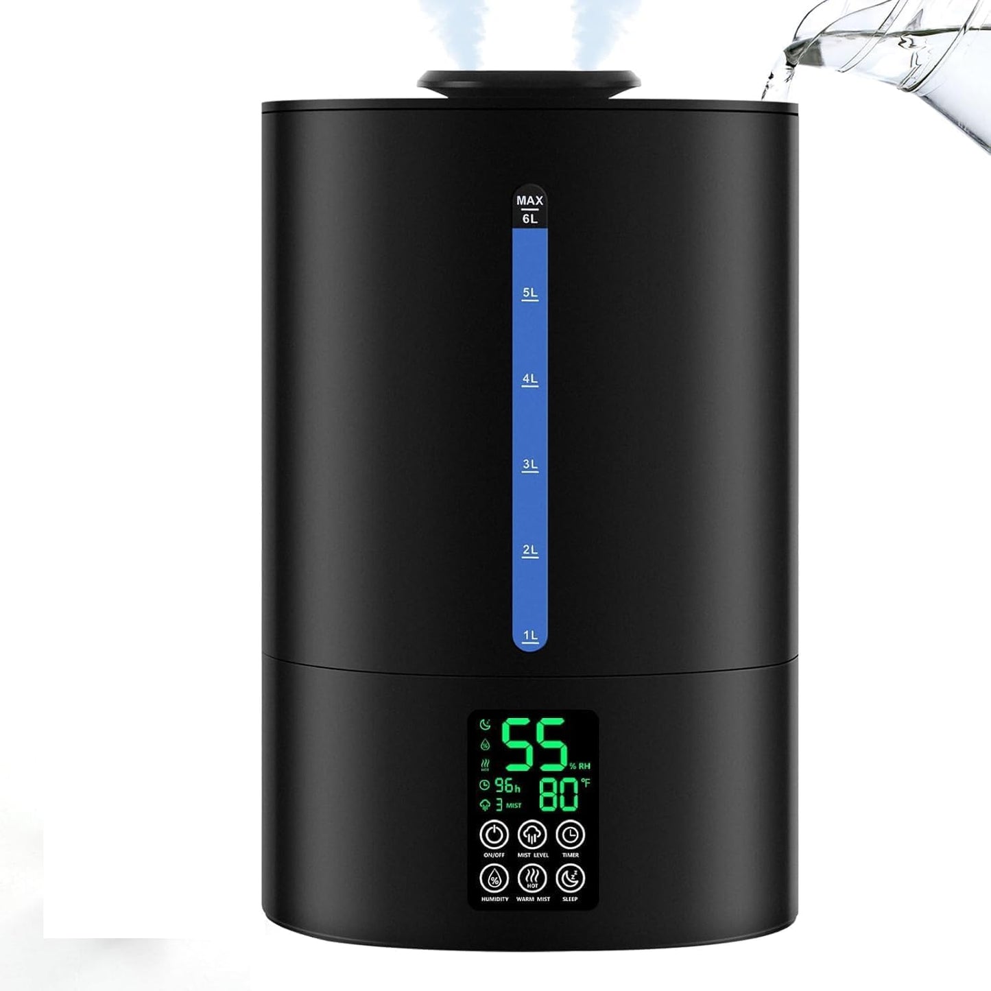 3.6L cool mist humidifier with aromatherapy diffuser, mood light, top-fill design, and ultra-quiet operation for bedrooms, nurseries, and home use.