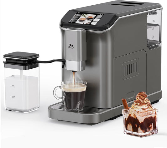 Automatic Espresso Maker with Grinder & Milk Frother