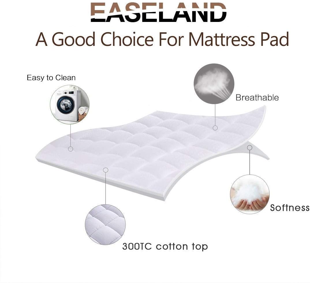 Cooling Cotton Mattress Pad for Softer Sleep encalife