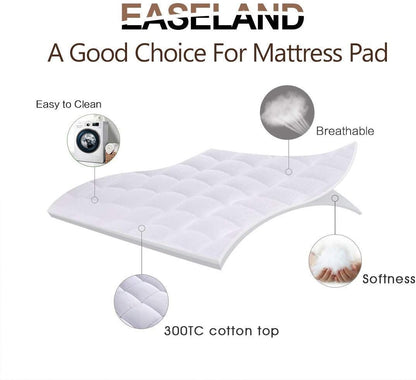 Cooling Cotton Mattress Pad for Softer Sleep encalife