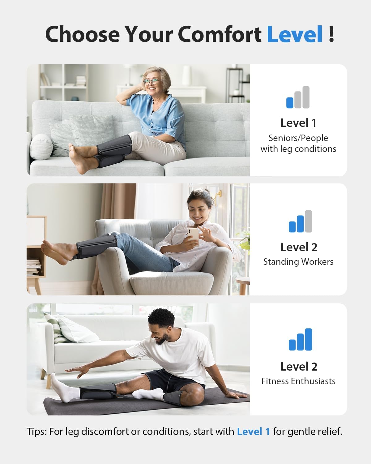 Air Compression Leg Massager for Everyday Relaxation Comfort encalife