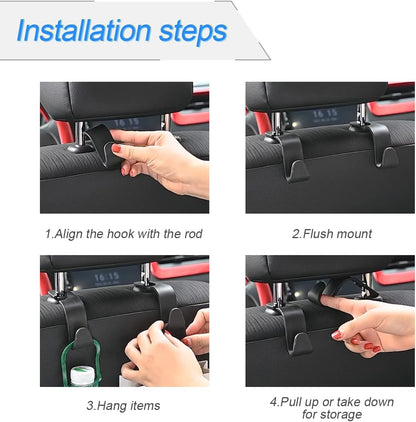 Car Back Seat Hanger Hooks 4 Pack encalife