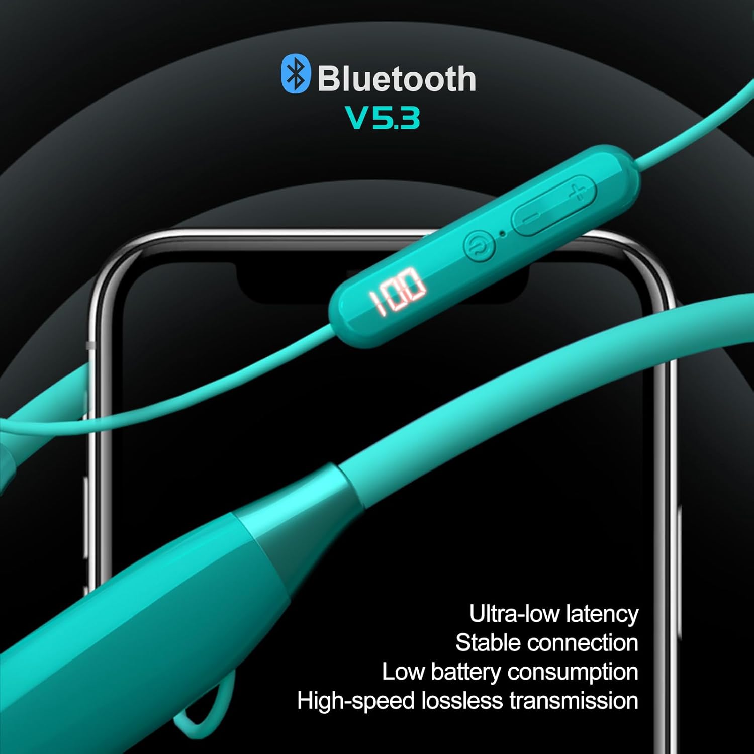 Neckband Bluetooth Headphones with 200H Playtime encalife
