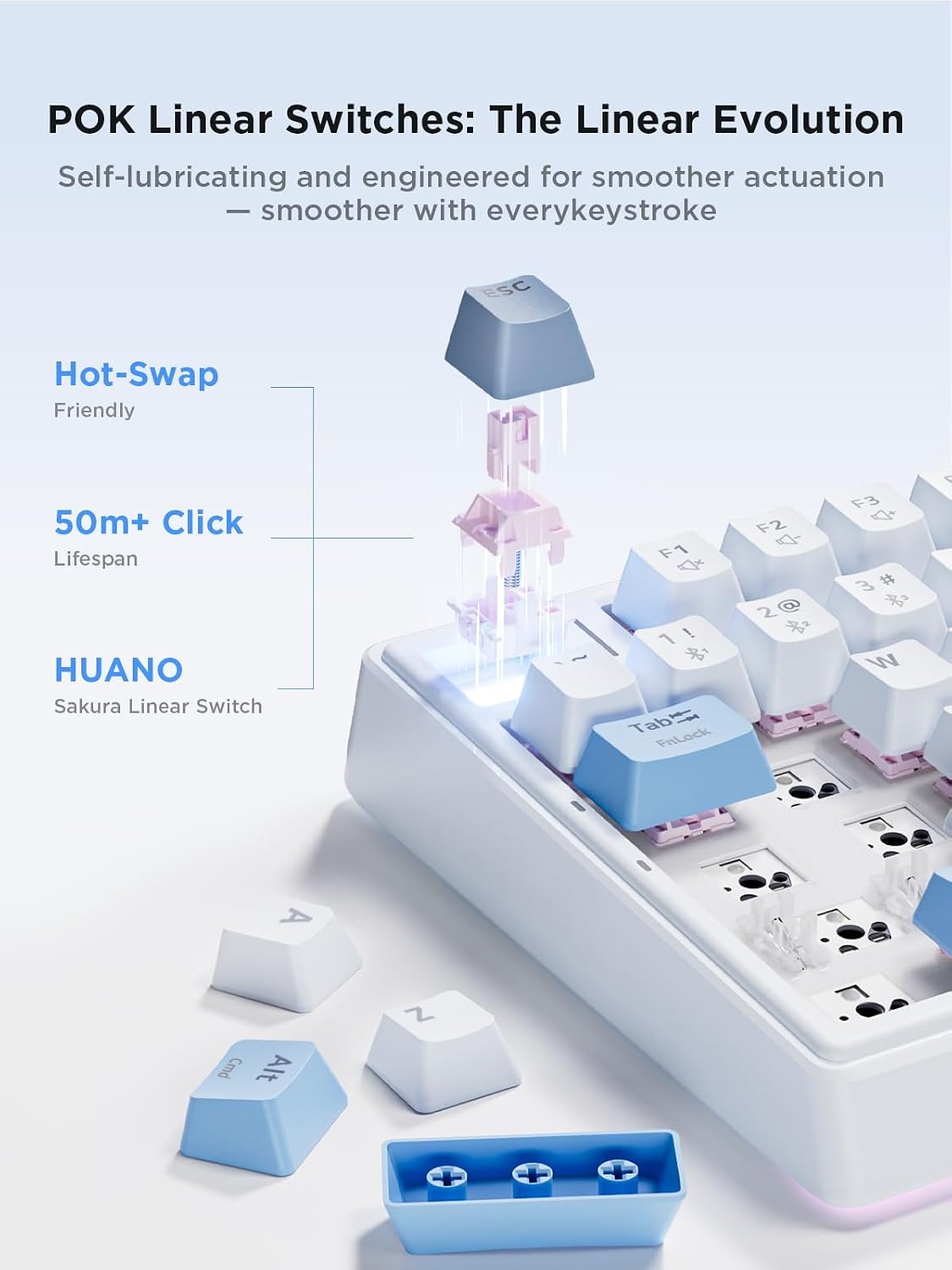 Gaming Mechanical Keyboard RGB Wireless Hot Swappable encalife