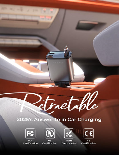 84W Retractable Car Charger 4 in 1 encalife