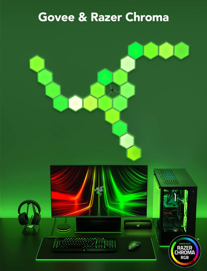 RGB Lighting Hexagon Wall Panels for Gaming Decor encalife