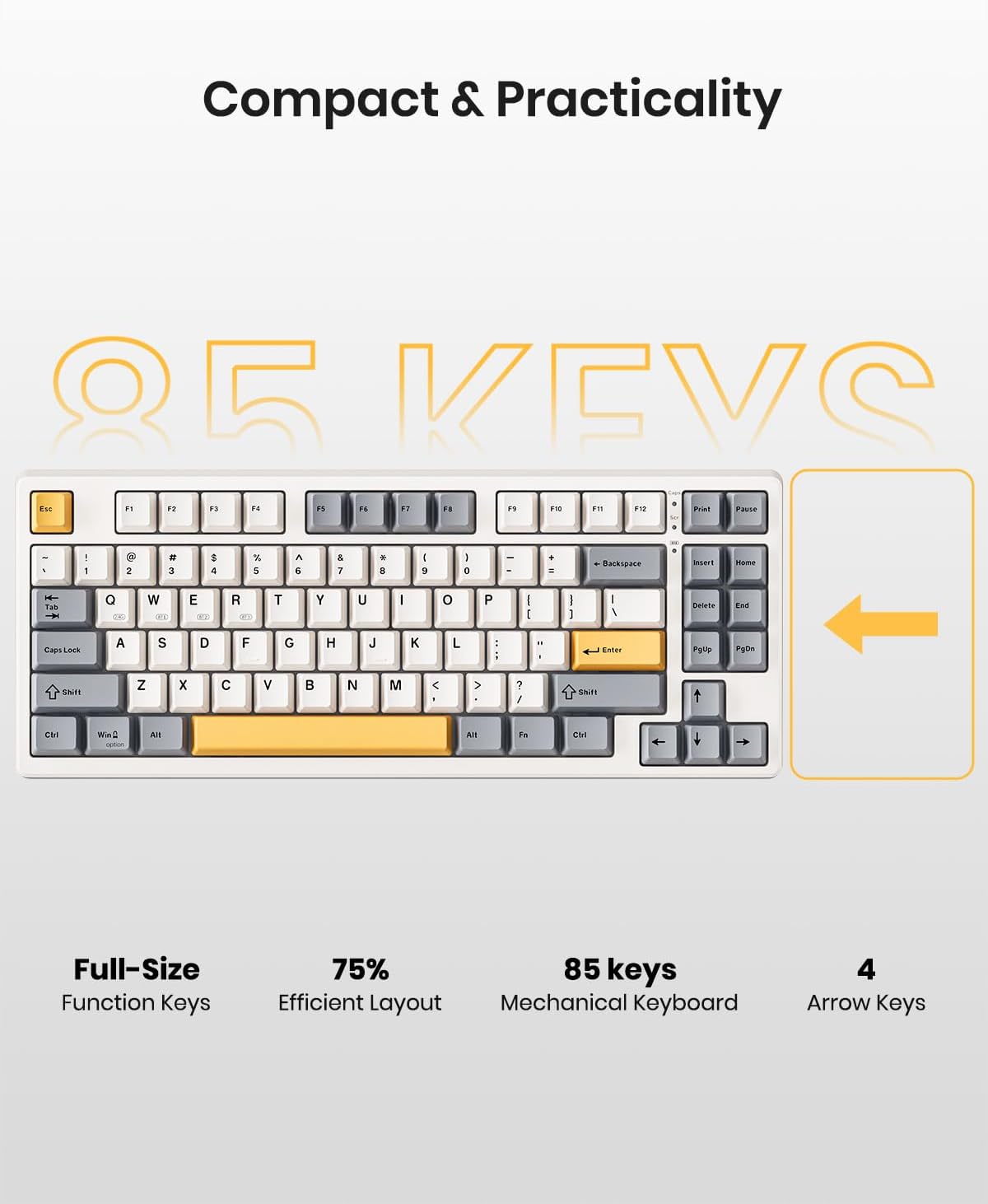 Kisnt KN85 Wireless RGB Mechanical Keyboard I Retro Beige encalife