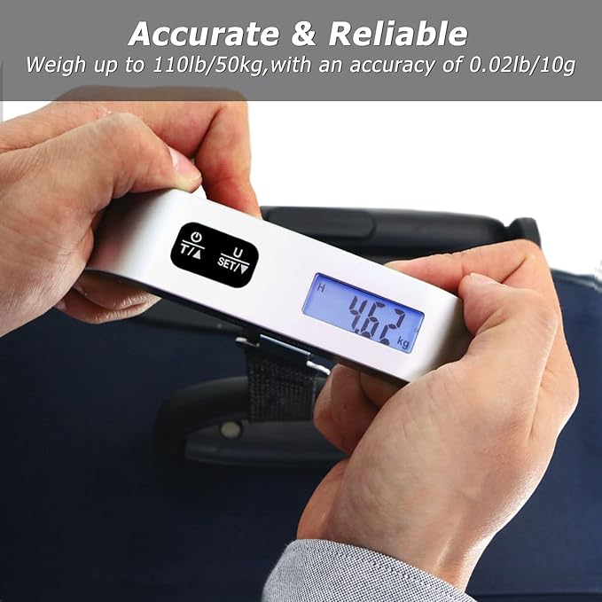 Portable Digital Luggage Scale With Backlit Display encalife
