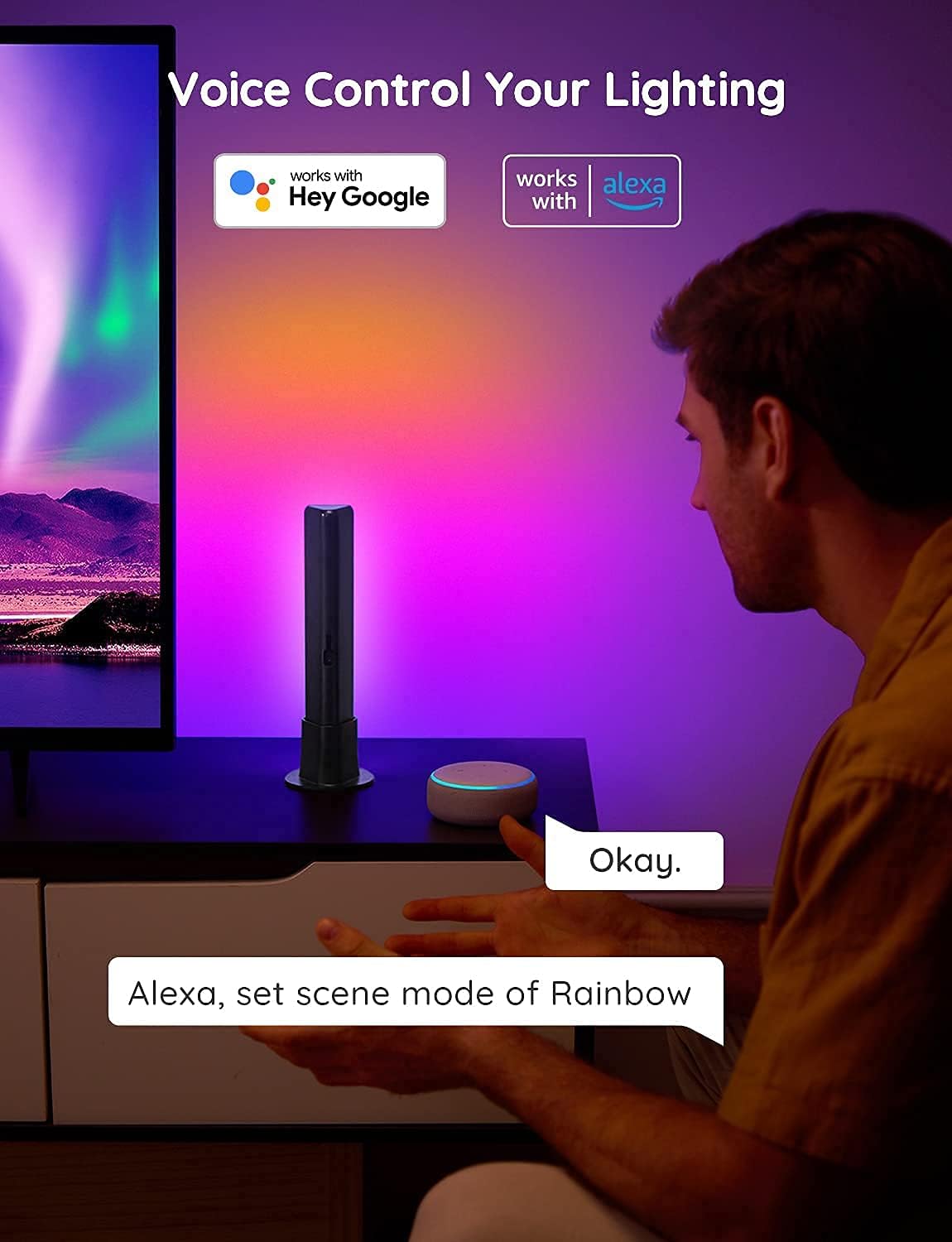 Smart RGB Lighting Bars for TV Gaming Setups encalife