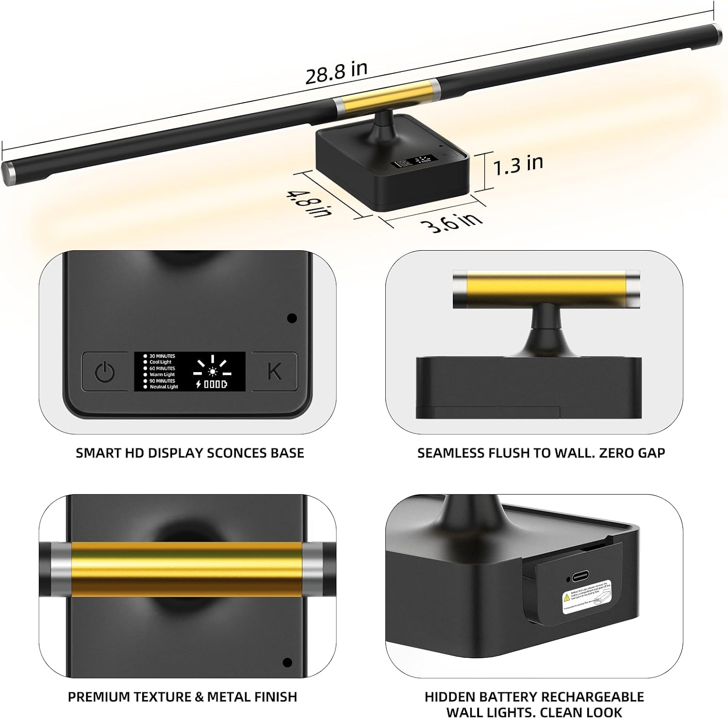 Cordless Rechargeable Wall Sconces With Remote Control encalife