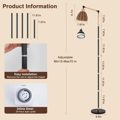 Grow Lights for Indoor Plants | Tall Floor LED Lamp encalife