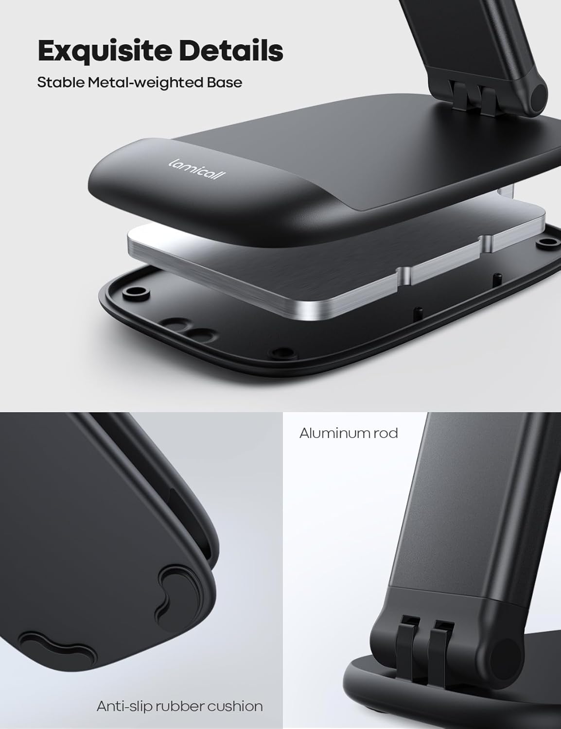 Mobile Stand Adjustable Foldable Desk Phone Holder Mount encalife