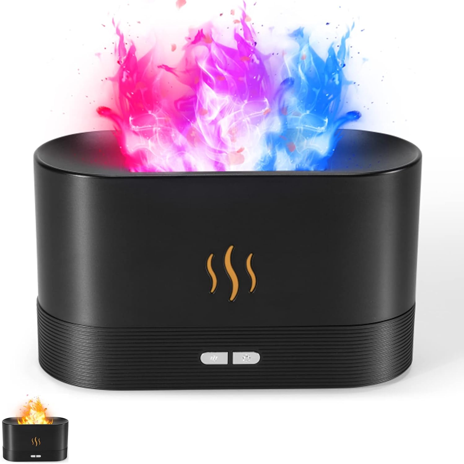 Colorful flame aroma diffuser humidifier with seven LED colors