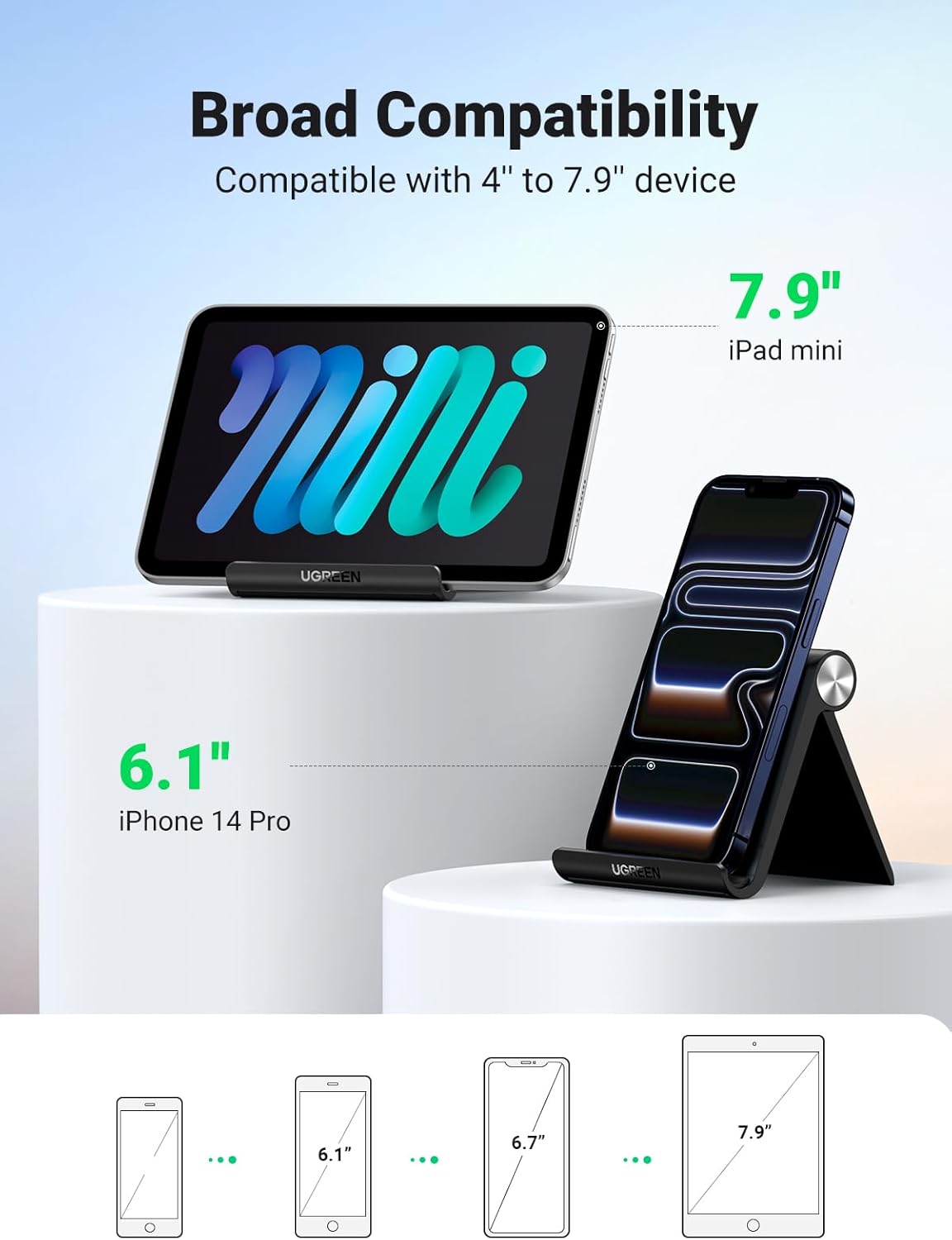 Mobile Stand Foldable Compact Desk Phone Holder Cradle encalife