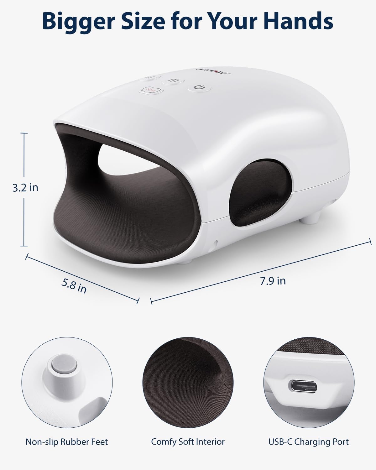 Cordless Heated Hand Massager for Daily Relaxation Comfort encalife