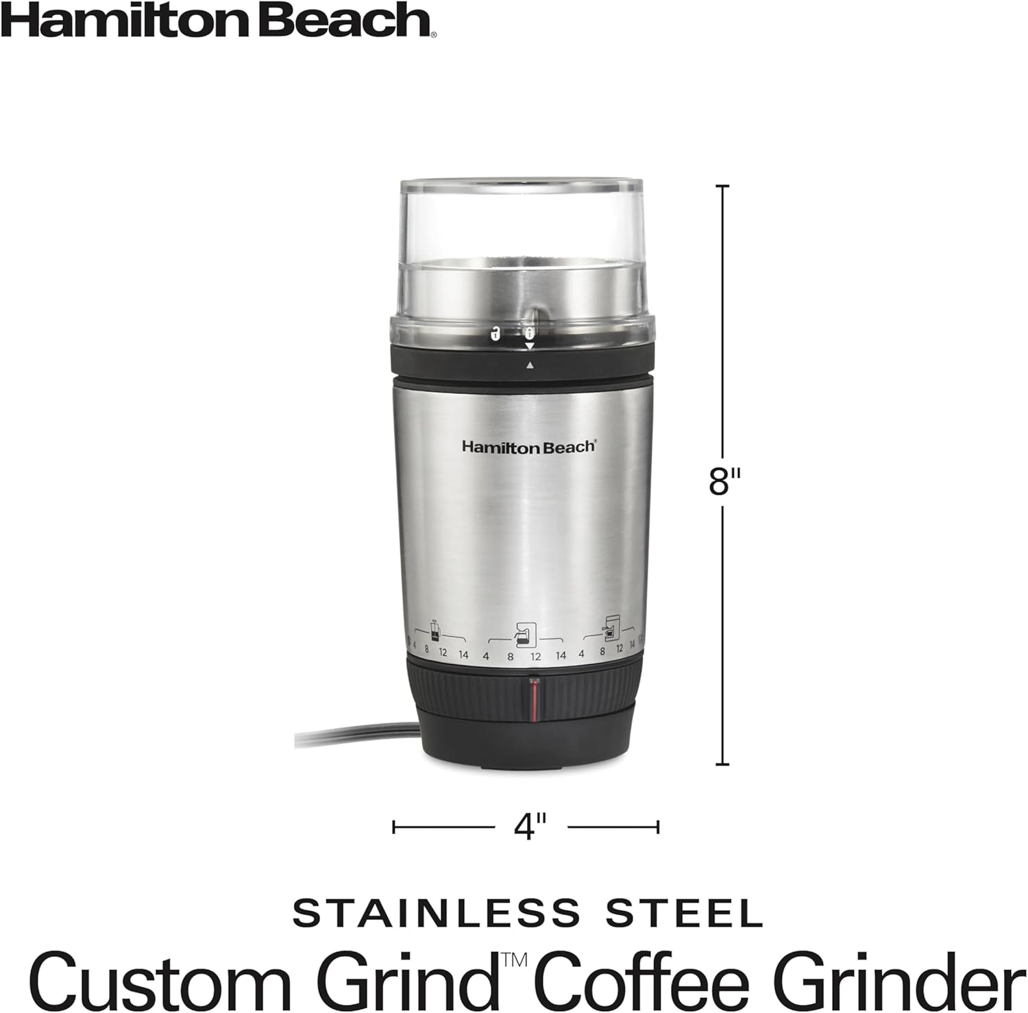 Adjustable Coffee Grinder – 4–14 Cups encalife