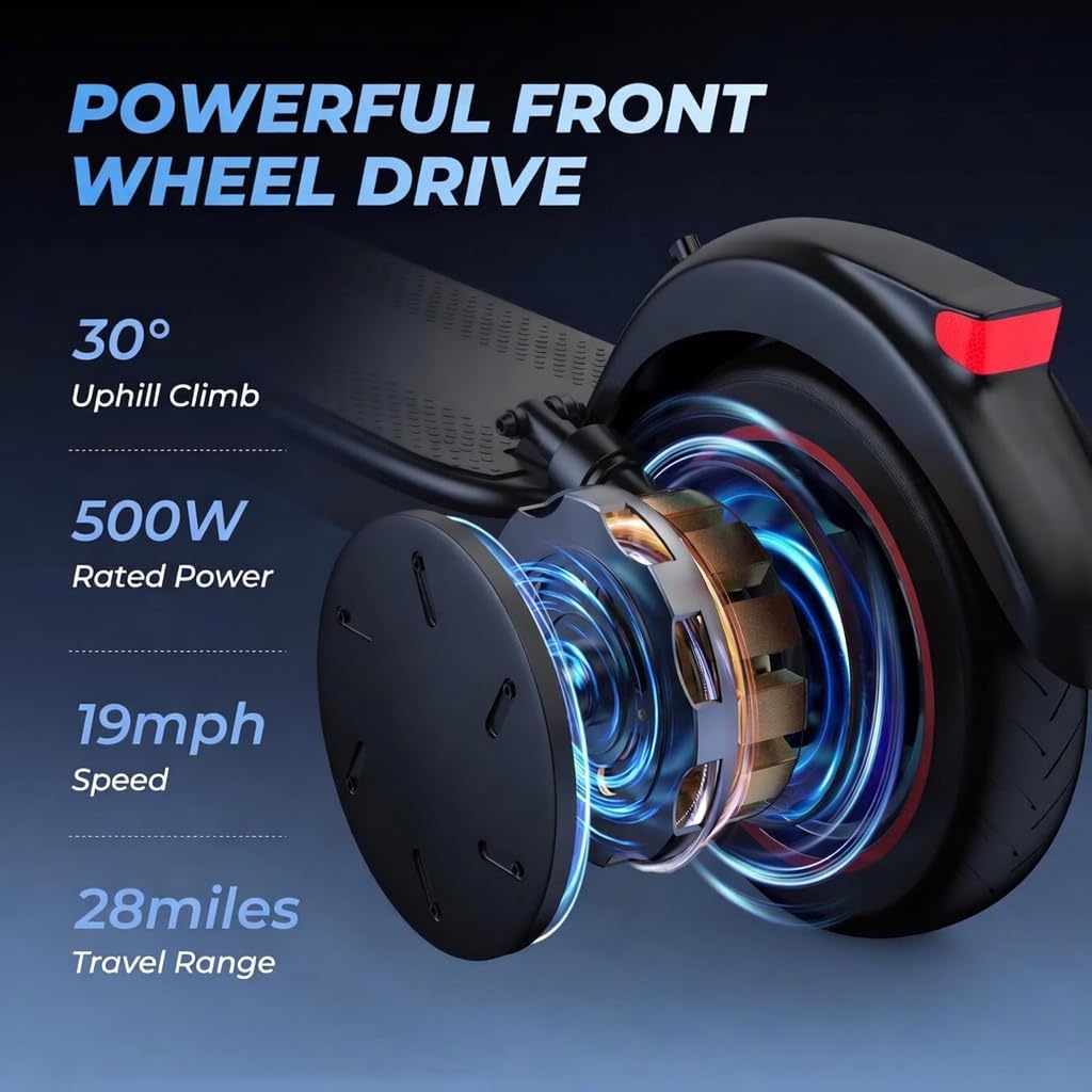 500W Electric Scooter I 28 Mile Folding Commuter E-Scooter encalife