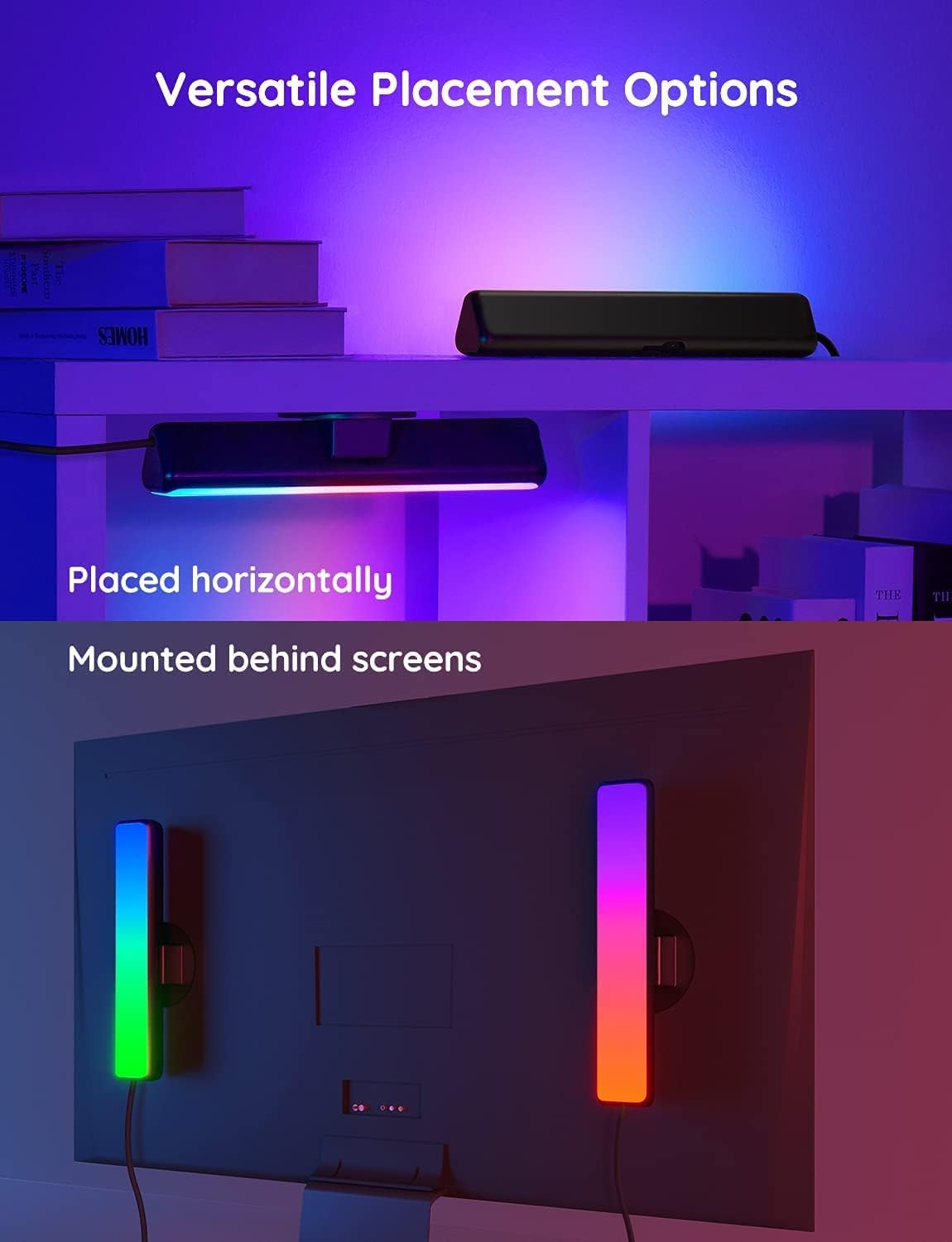 Smart RGB Lighting Bars for TV Gaming Setups encalife