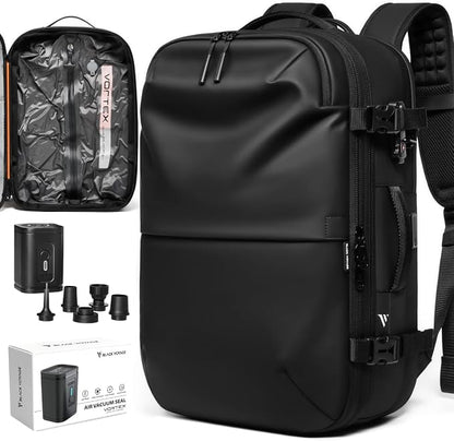 60L vacuum compression travel backpack with TSA lock