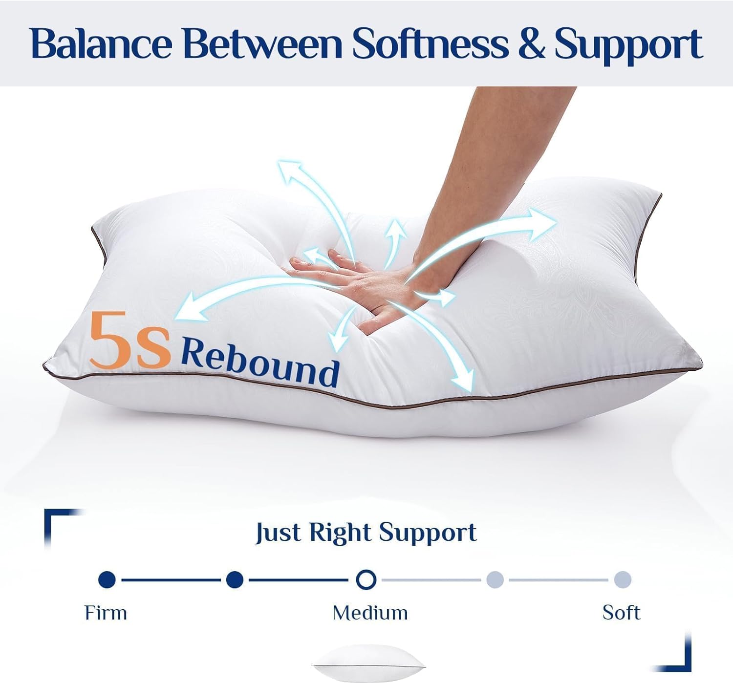 Bed Pillows Set of 4 | Soft Support Hotel Quality Sleeping Pillows encalife