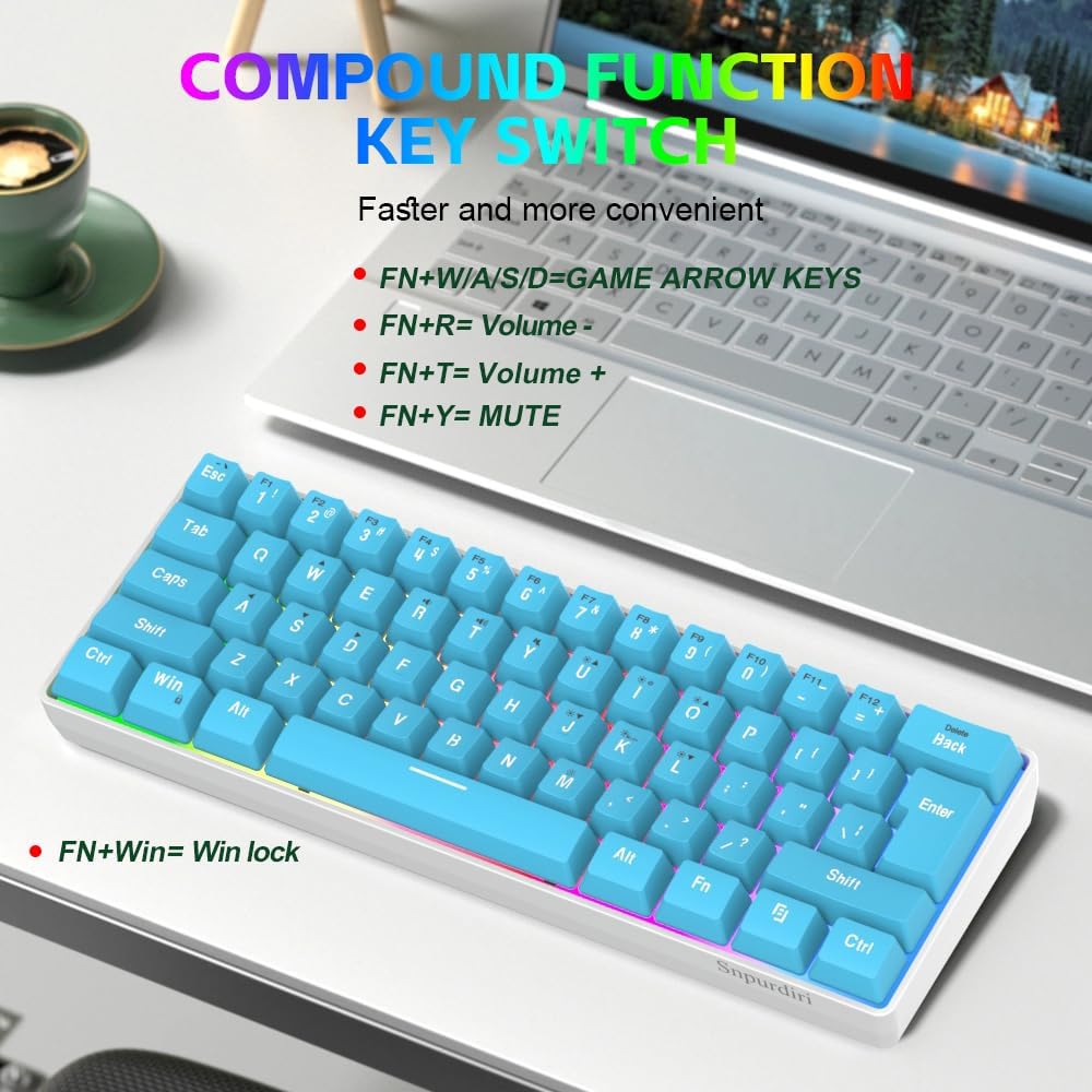 Gaming Keyboard 60% 61‑Key RGB Wired (USB‑C) encalife