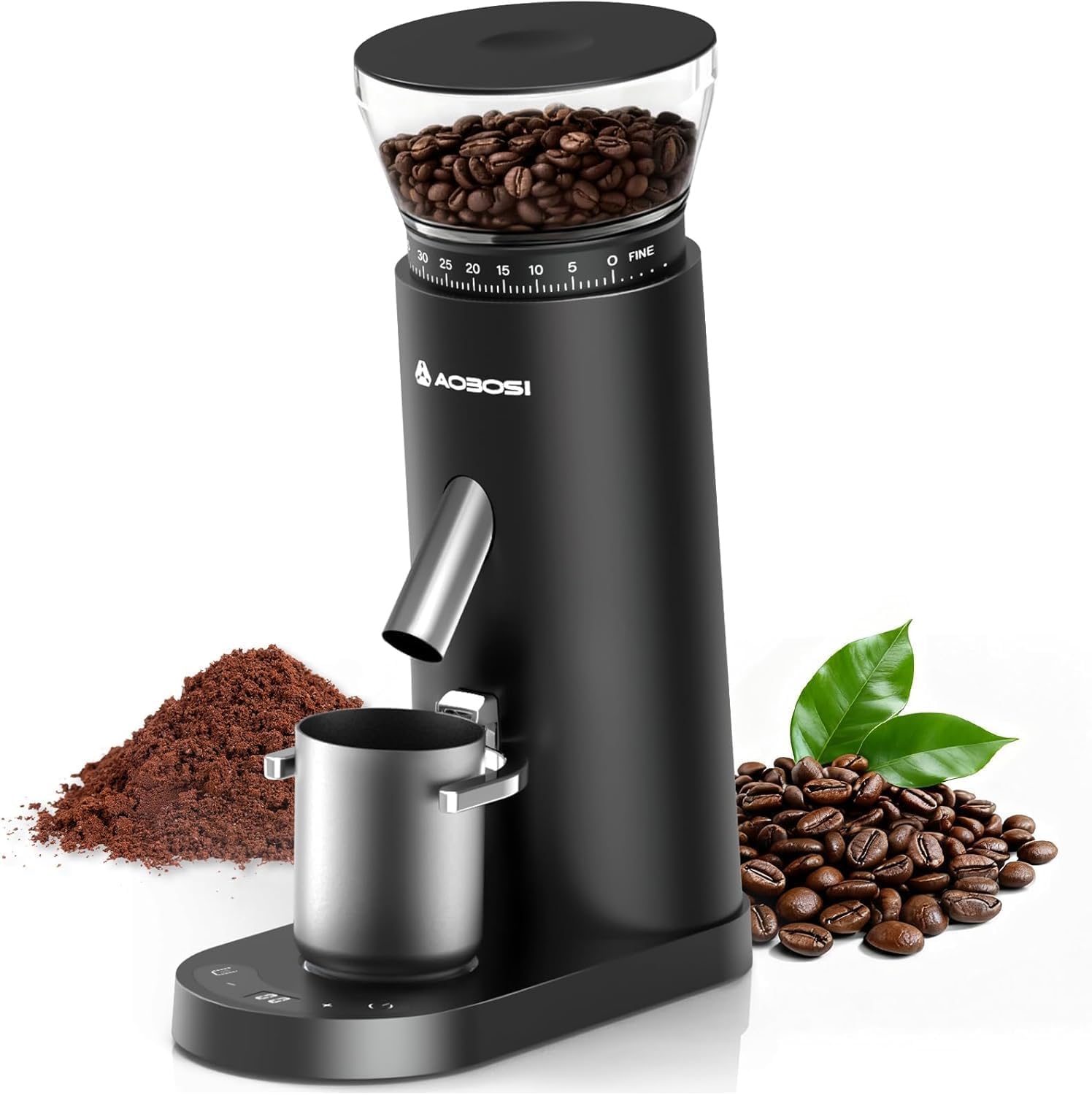 Cordless burr coffee grinder with 60 grind settings