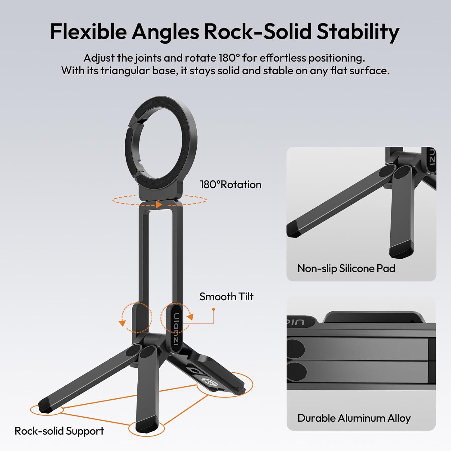 Foldable Magnetic Tripod for Hands-Free Phone Filming encalife
