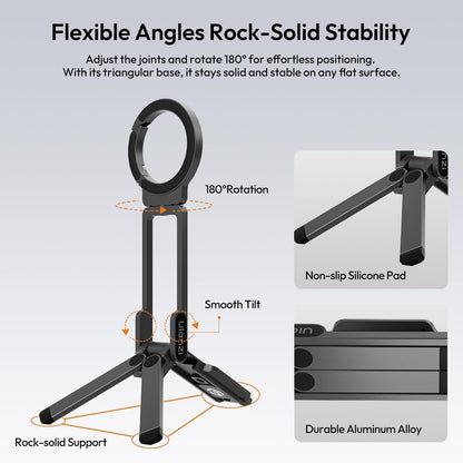 Foldable Magnetic Tripod for Hands-Free Phone Filming encalife