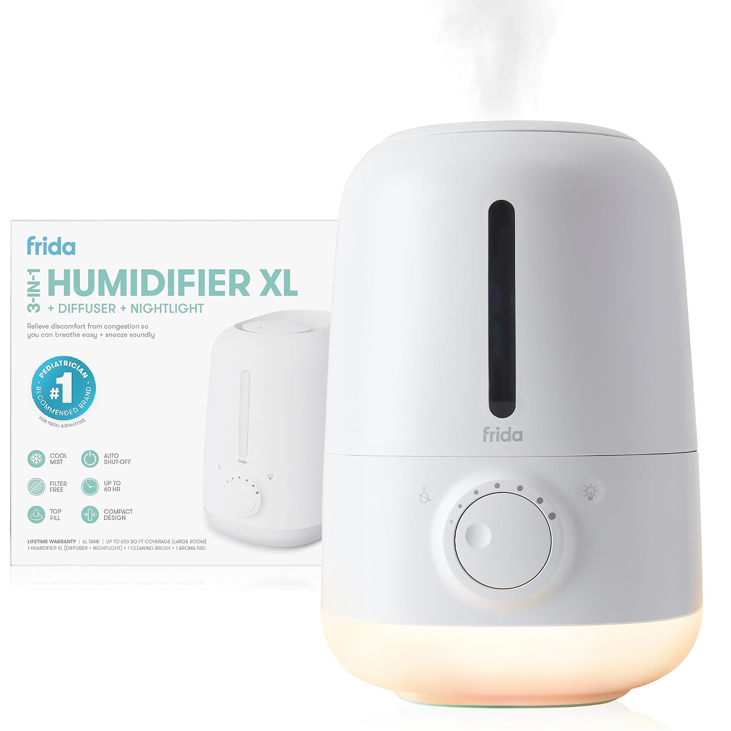 Cool Mist Nursery Humidifier Diffuser With Nightlight encalife