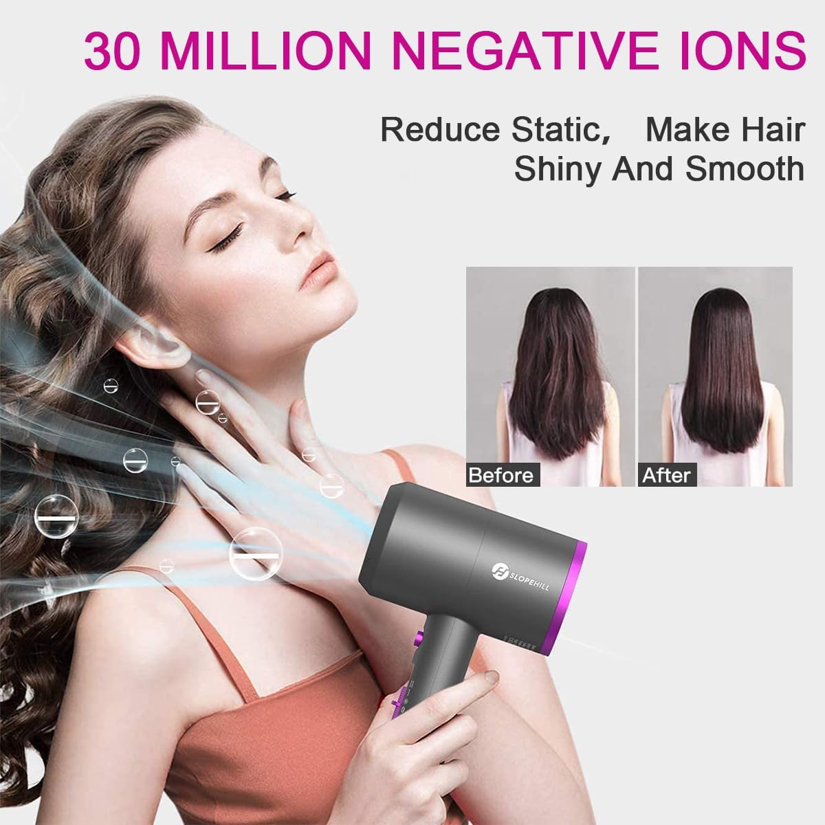 Professional Hair Dryer | 1800W Ionic Fast Dry Blow Dryer with Diffuser encalife